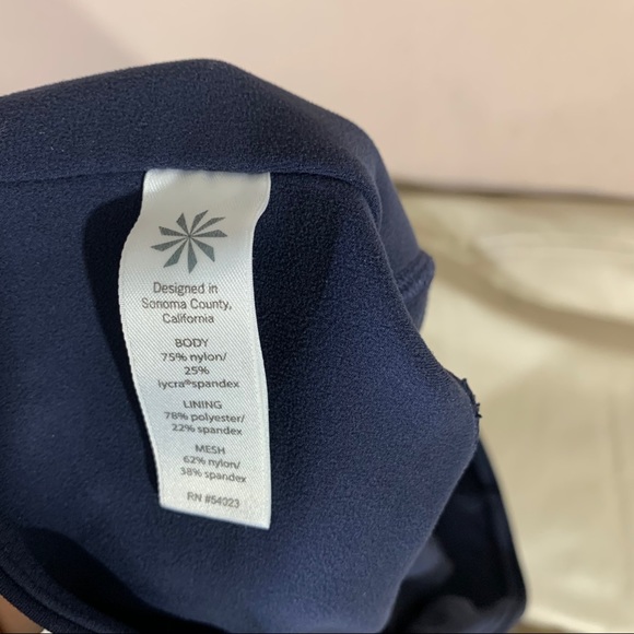 Athleta Navy Blue Mesh Shine Salutation Leggings - Picture 8 of 9